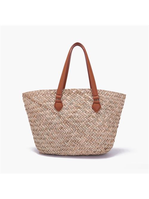 seasalt shopper rafia + synthetic cuoio La carrie | 141M-VM-620-RAE/CUOCUOIO